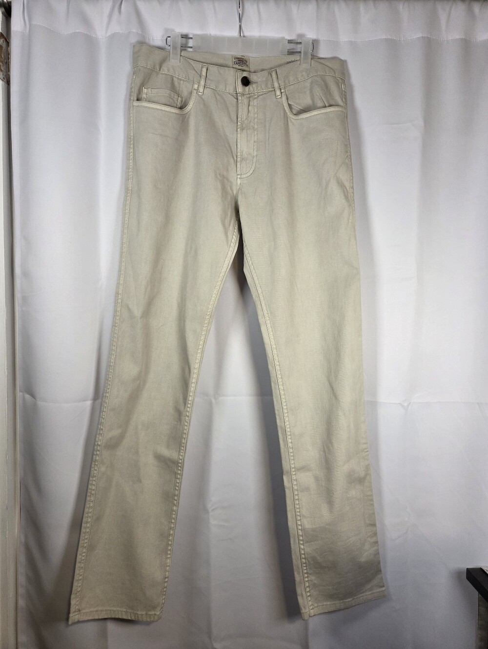 Faherty Off White Beige Denim Jeans Men's 32x33